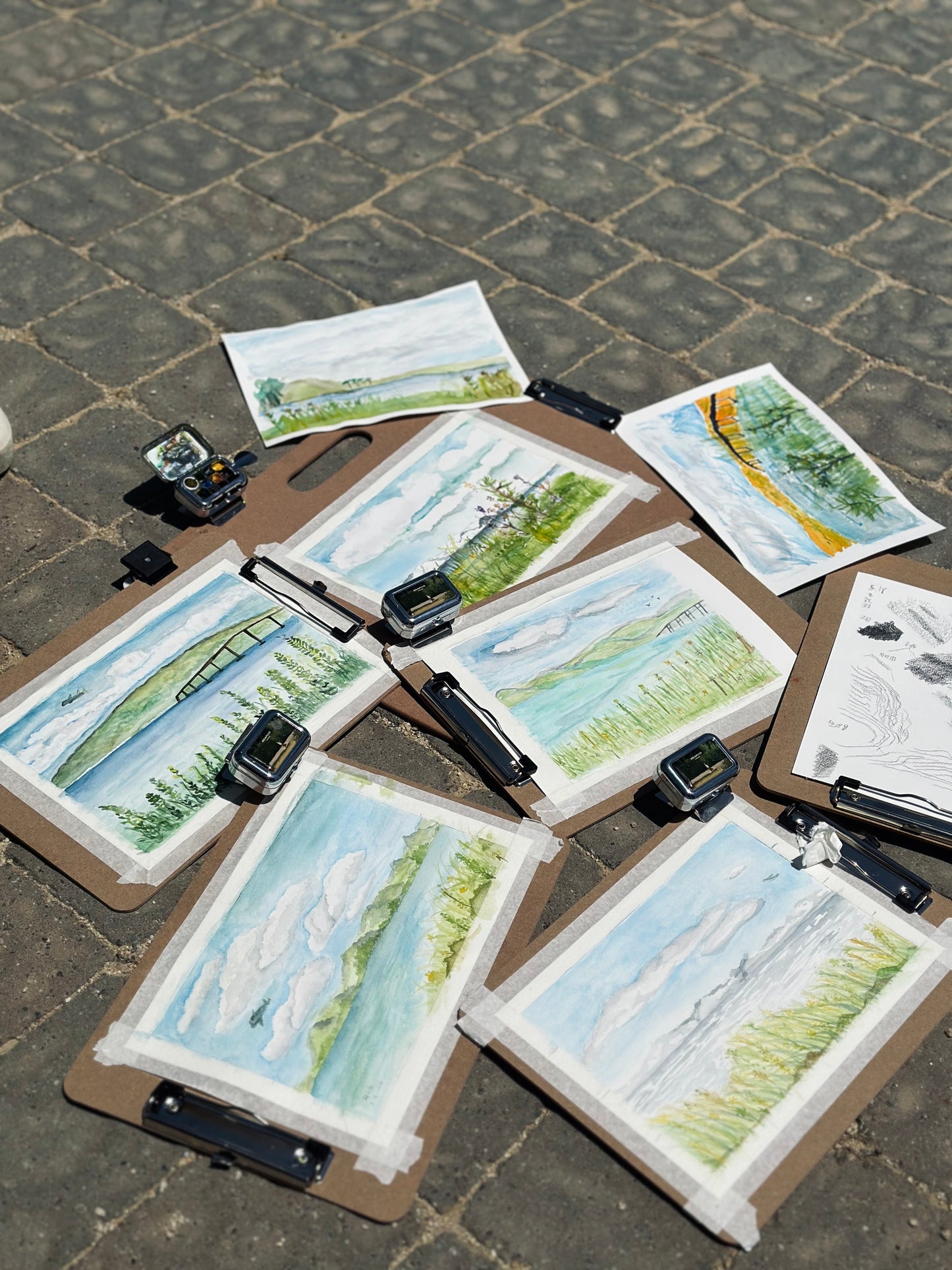 Lakeside Watercolor Painting at Foothills Nature Preserve