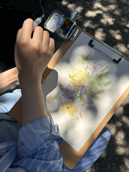 Outdoor Watercolor - Capturing Floral Beauty with Watercolors
