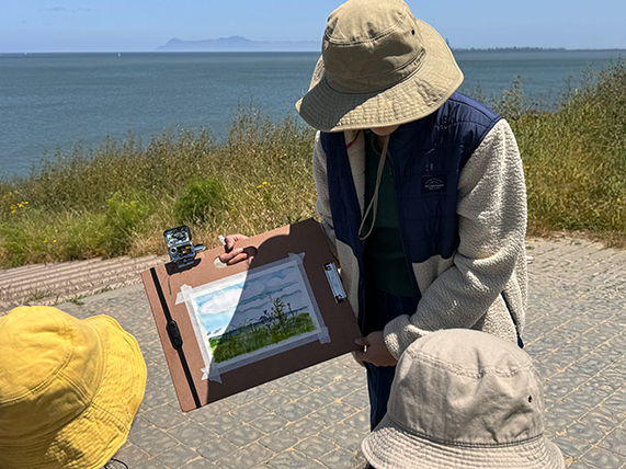 Lakeside Watercolor Painting at Foothills Nature Preserve