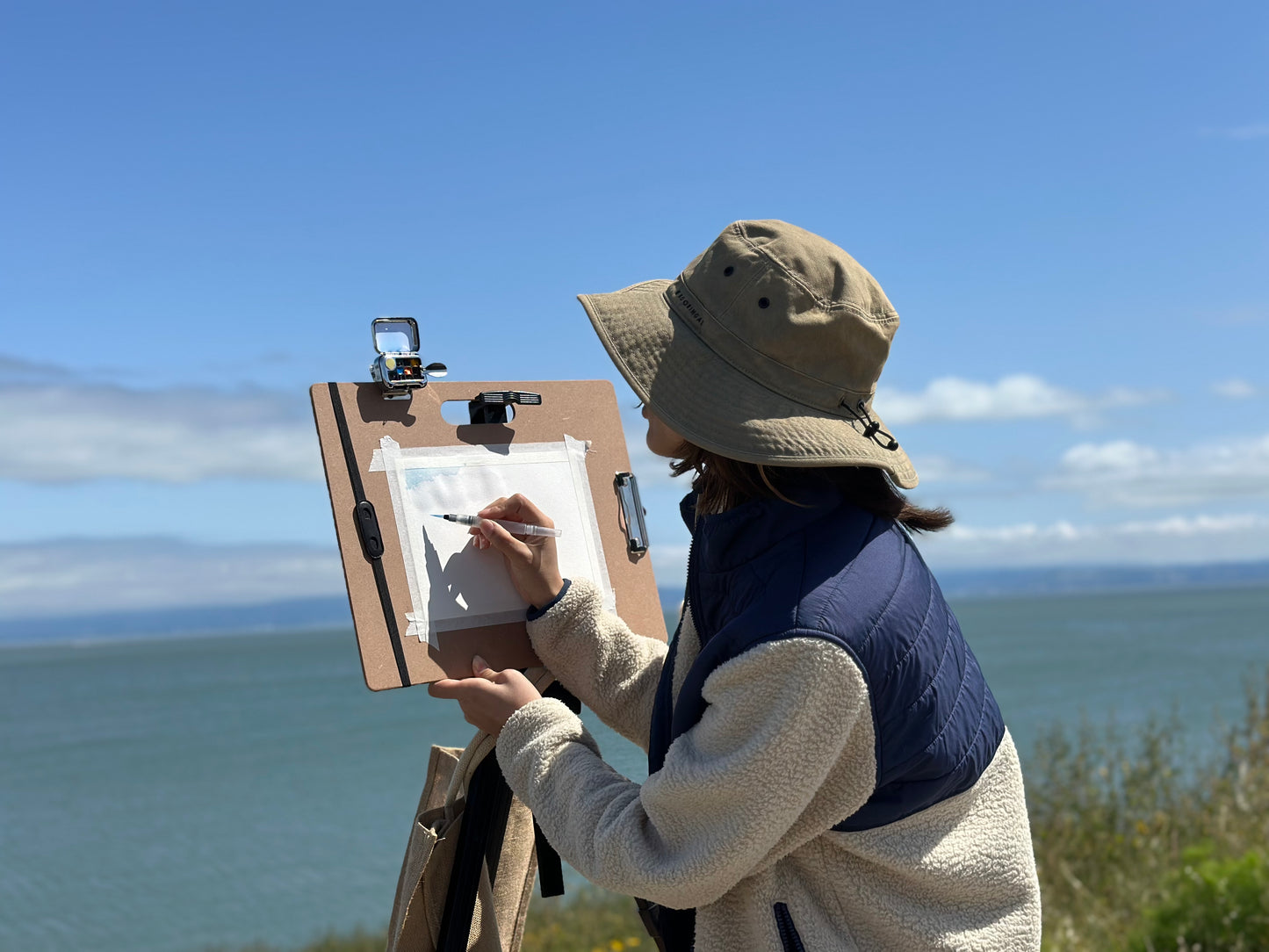 Lakeside Watercolor Painting at Foothills Nature Preserve